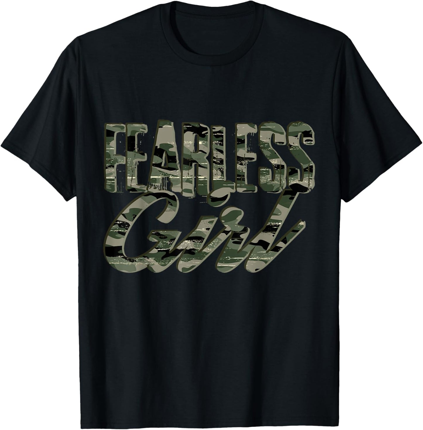 Fearless Girl Camo | Inspirational T-Shirt - T-Shirt | Black