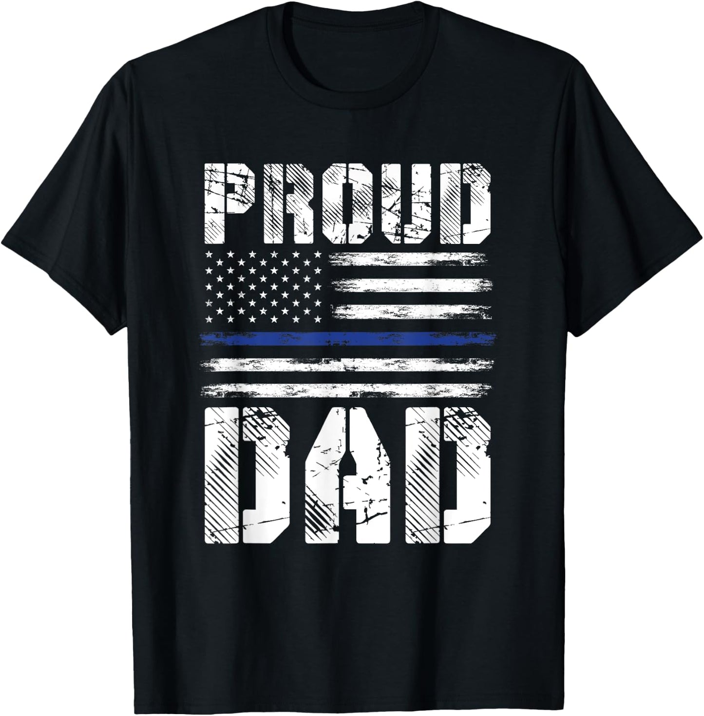 Proud Dad Police T-Shirt - T-Shirt | Black