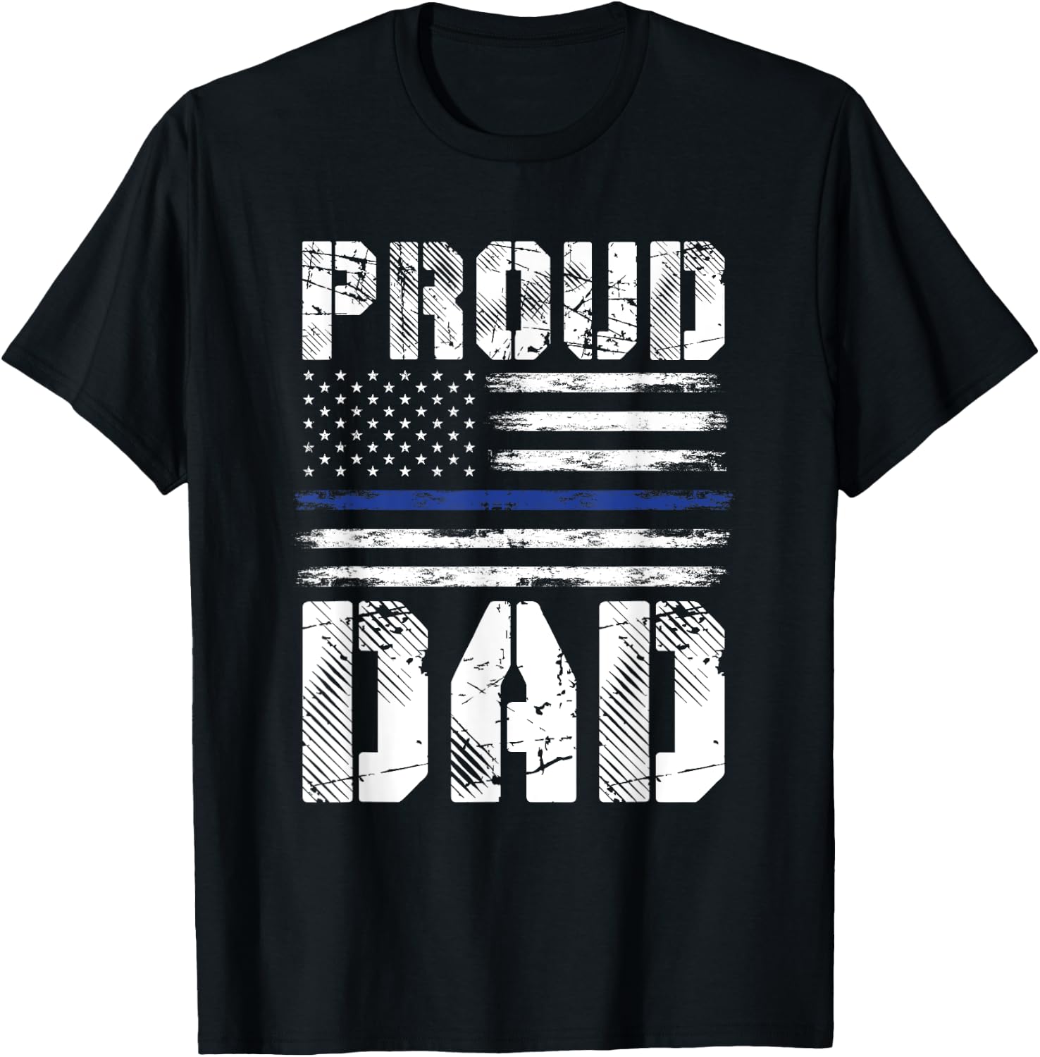 Proud Dad Police T-Shirt - T-Shirt | Black