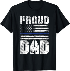 Proud Dad Police T-Shirt - T-Shirt | Black