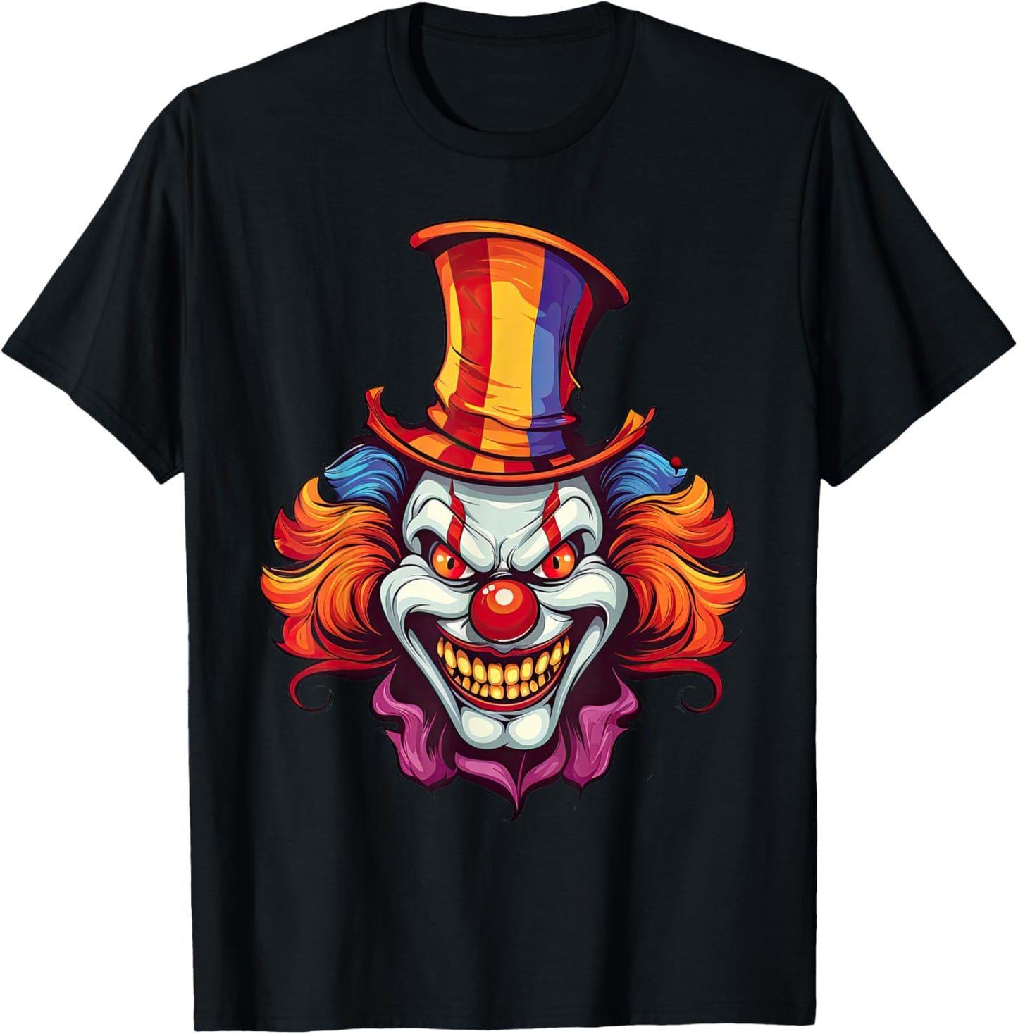 Scary Evil Clown Creepy Spooky Horror Haloween Costume T-Shirt - T-Shirt | Black