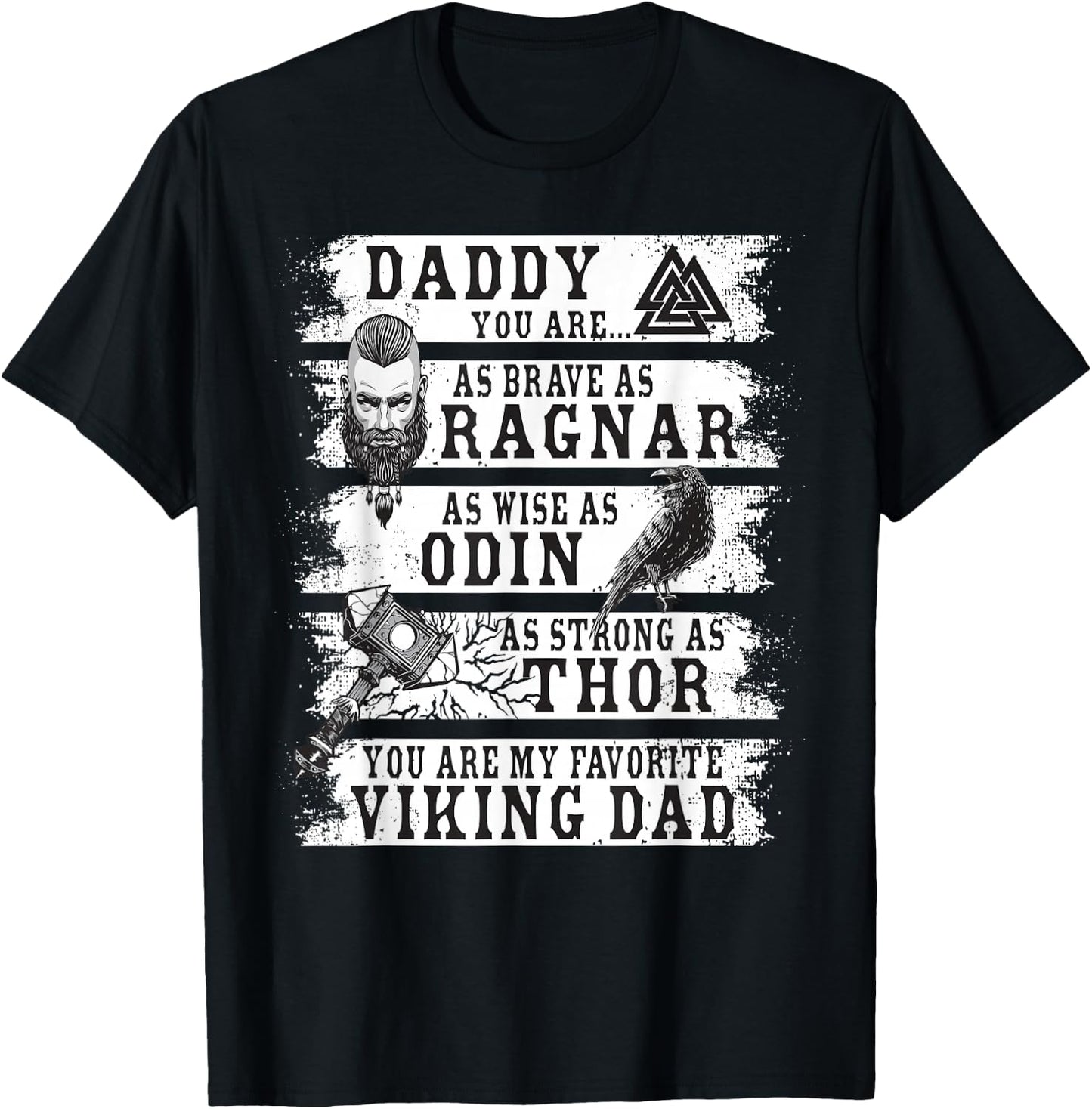 Retro Norse Mythology & Viking Saying - Best Viking Daddy T-Shirt - T-Shirt | Black