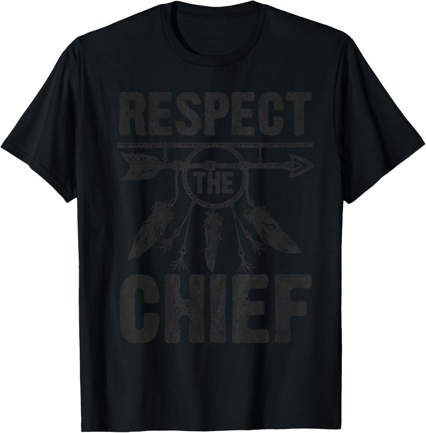 vintage Native American Chief Tribe Feather Headdress T-Shirt - T-Shirt | Black