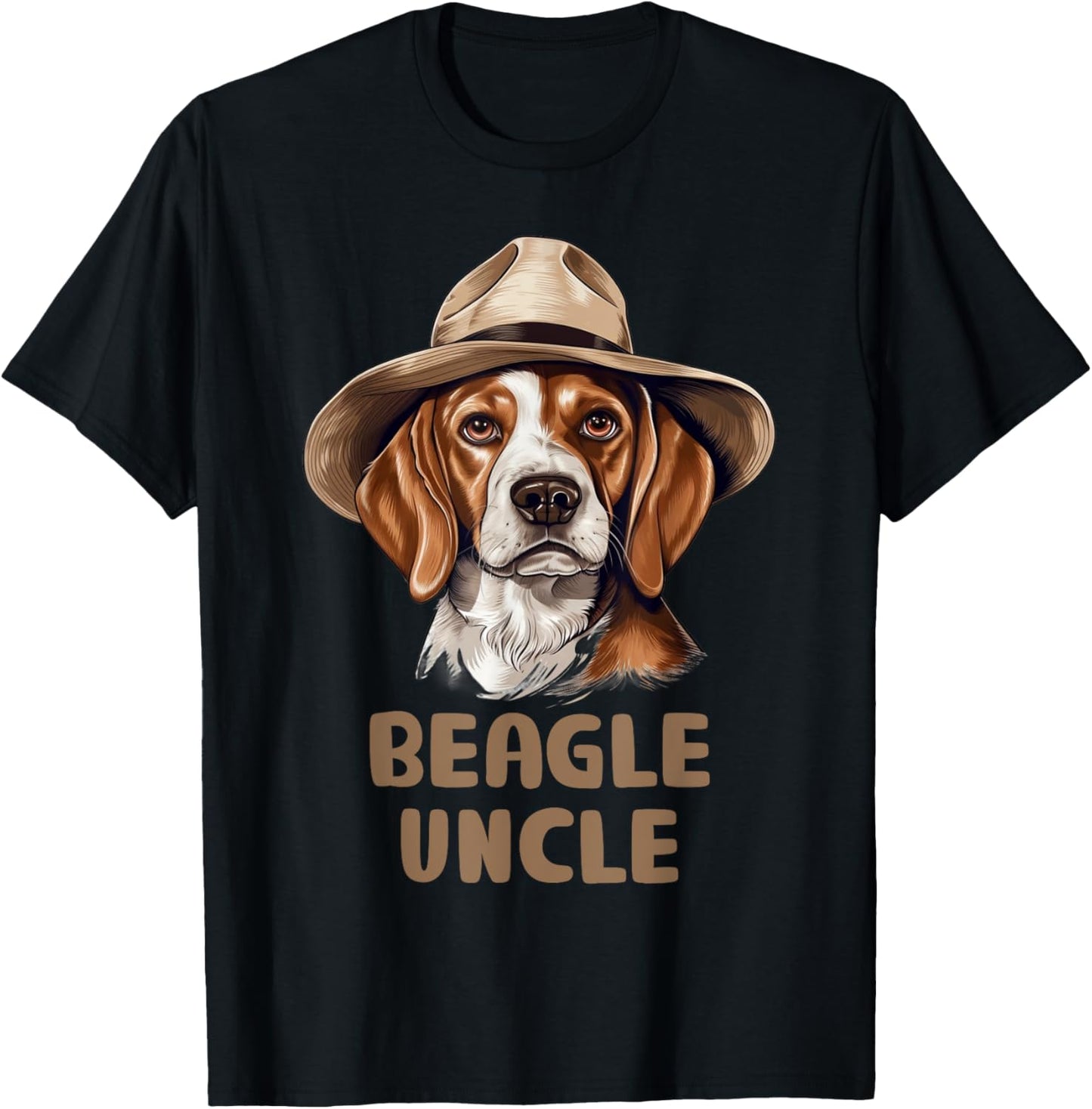 Cute Beagle Uncle Dog Lovers Gift Funny Puppy Beagle Owner Men Women Kids T-Shirt - T-Shirt | Black