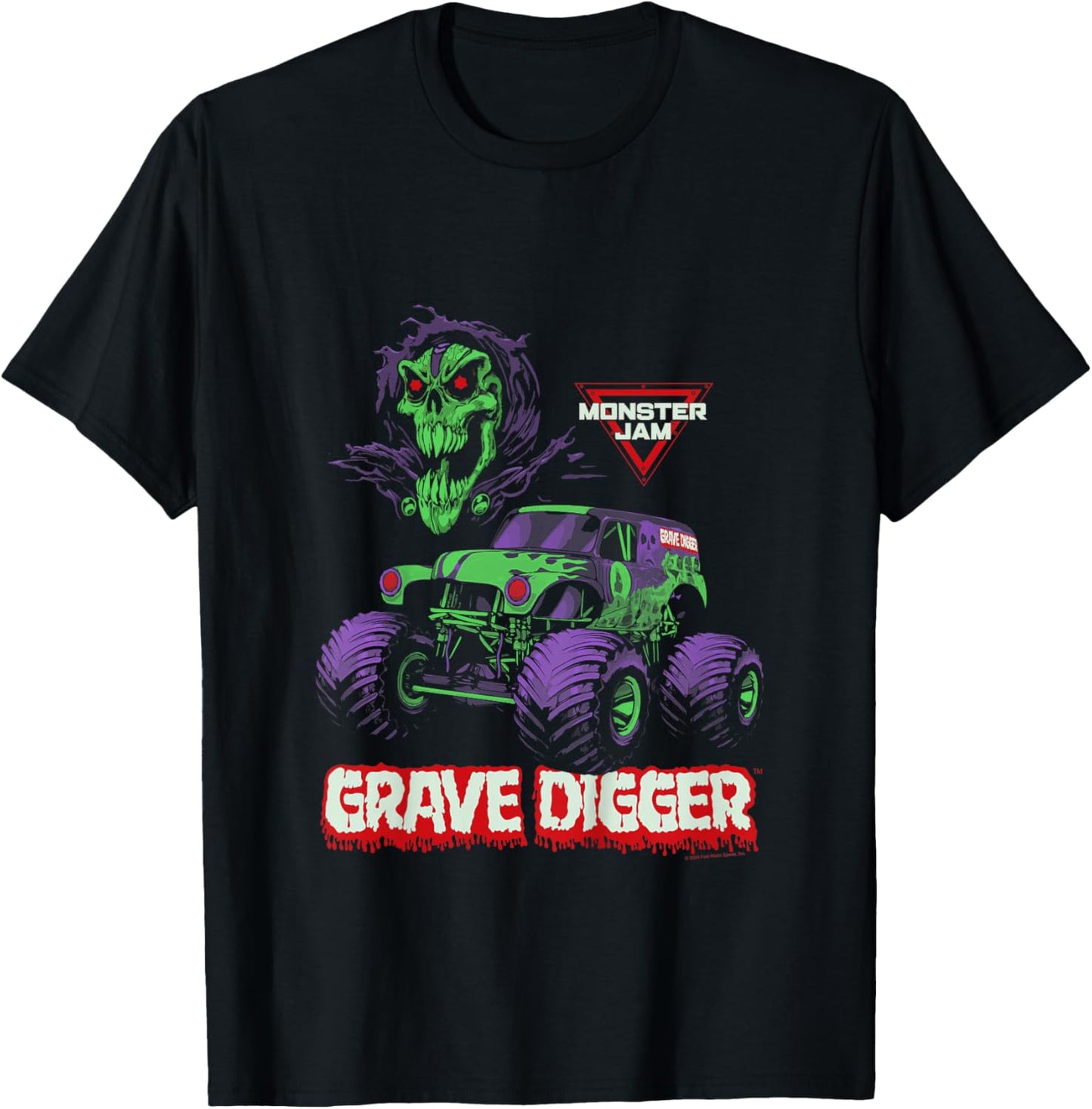 Monster Jam Grave Digger Monster Truck T-Shirt - T-Shirt | Black