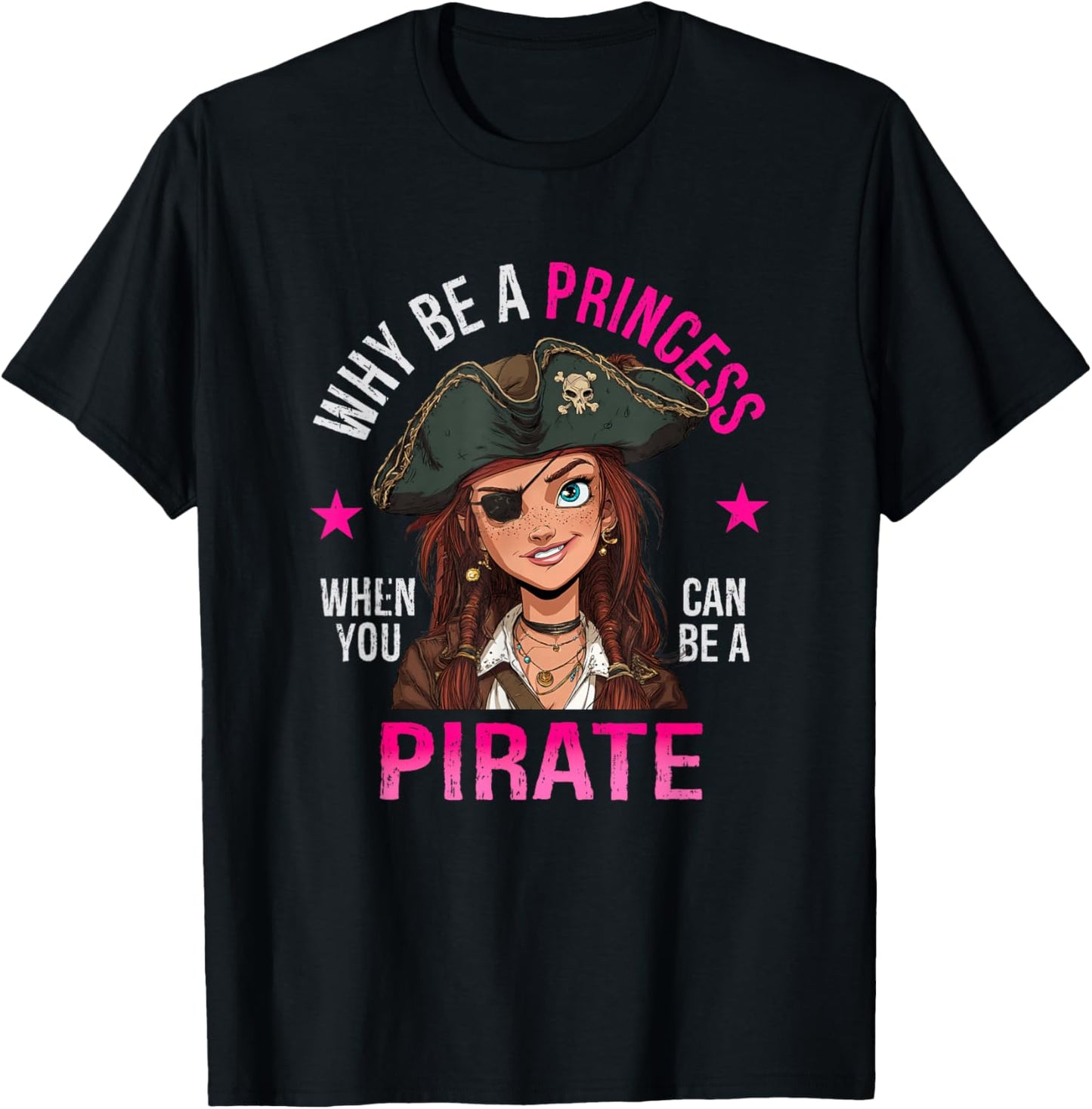 Funny Pirate Girl T-Shirt - T-Shirt | Black