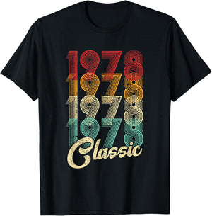 48 Years Old Gifts Vintage Born In 1978 Retro 48th Birthday T-Shirt - T-Shirt | Black