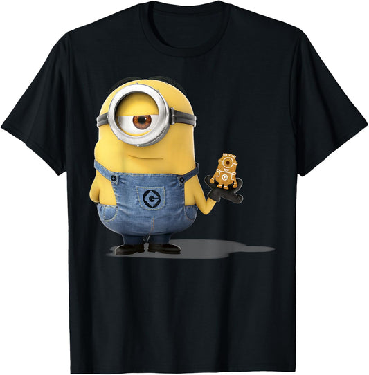Despicable Me Minions Holding A Ginger Bread Minion Portrait Small T-Shirt - T-Shirt | Black