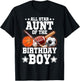 All Star Aunt Of The Birthday Boy Basketball Soccer Sport T-Shirt - T-Shirt | Black