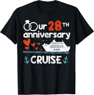 Our 28th Wedding Anniversary Cruise 28 Years Anniversary T-Shirt - T-Shirt | Black