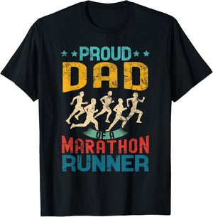 Proud Dad of a marathon runner matching family vintage T-Shirt - T-Shirt | Black