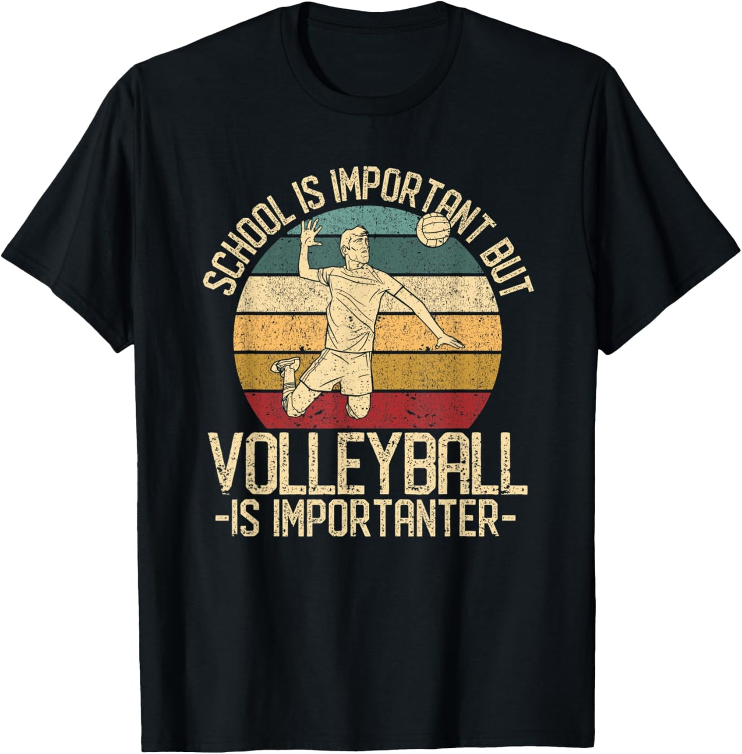 School Is Important But Volleyball Is Importanter T-Shirt - T-Shirt | Black