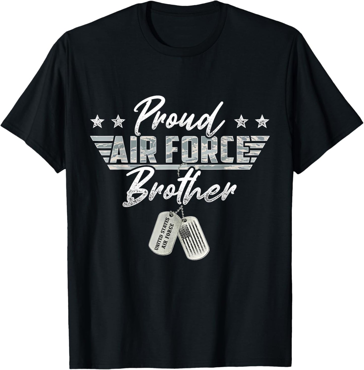 Proud Air Force Brother Military Air Force Family Matching T-Shirt - T-Shirt | Black