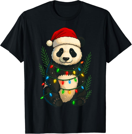 Christmas Panda T-Shirt - T-Shirt | Black
