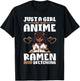 Just A Girl Who Loves Anime Ramen and Sketching Otaku T-Shirt - T-Shirt | Black