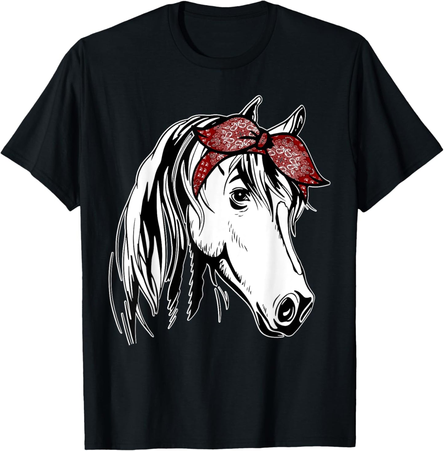 Horse Bandana for Equestrian Horseback Riding Horse Lover T-Shirt - T-Shirt | Black