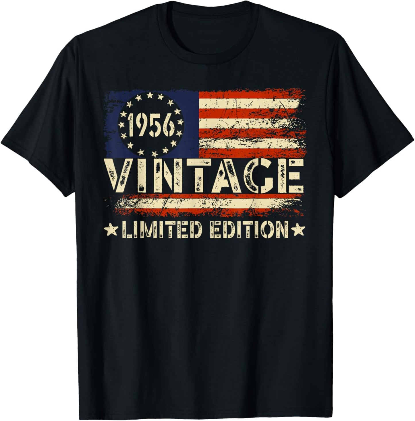 Vintage 1956 Limited Edition 68 Year Old Retro 68th Birthday T-Shirt - T-Shirt | Black