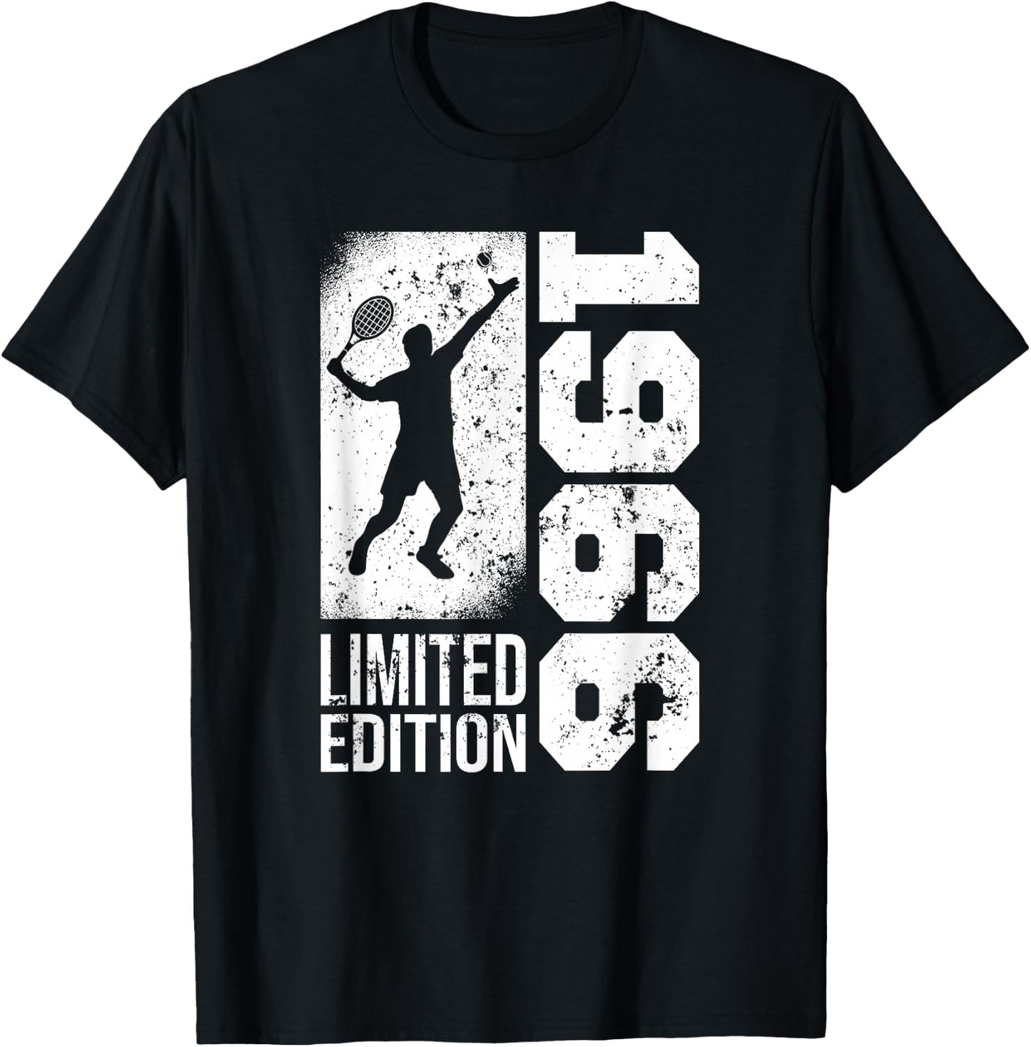 Tennisplayer Vintage born 1966 Birthday Tennis-Balls Tennis T-Shirt - T-Shirt | Black