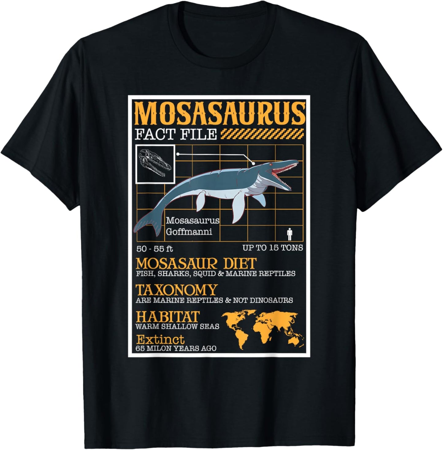 Mosasaurus T-Shirt - T-Shirt | Black