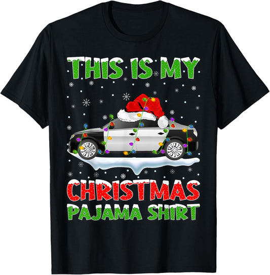 Police Car Xmas Tree Lights This Is My Christmas Pajama T-Shirt - T-Shirt | Black