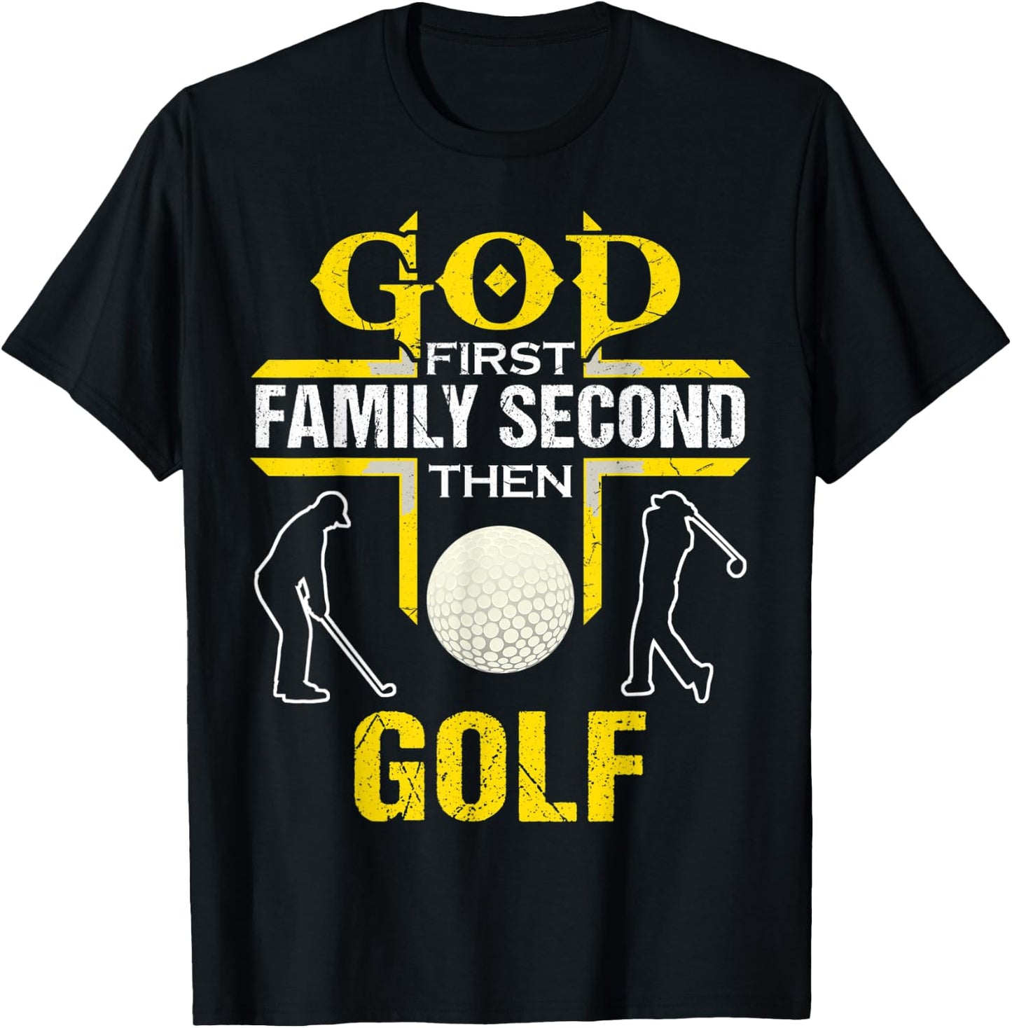 God First Family Second Then Golf women T-Shirt - T-Shirt | Black