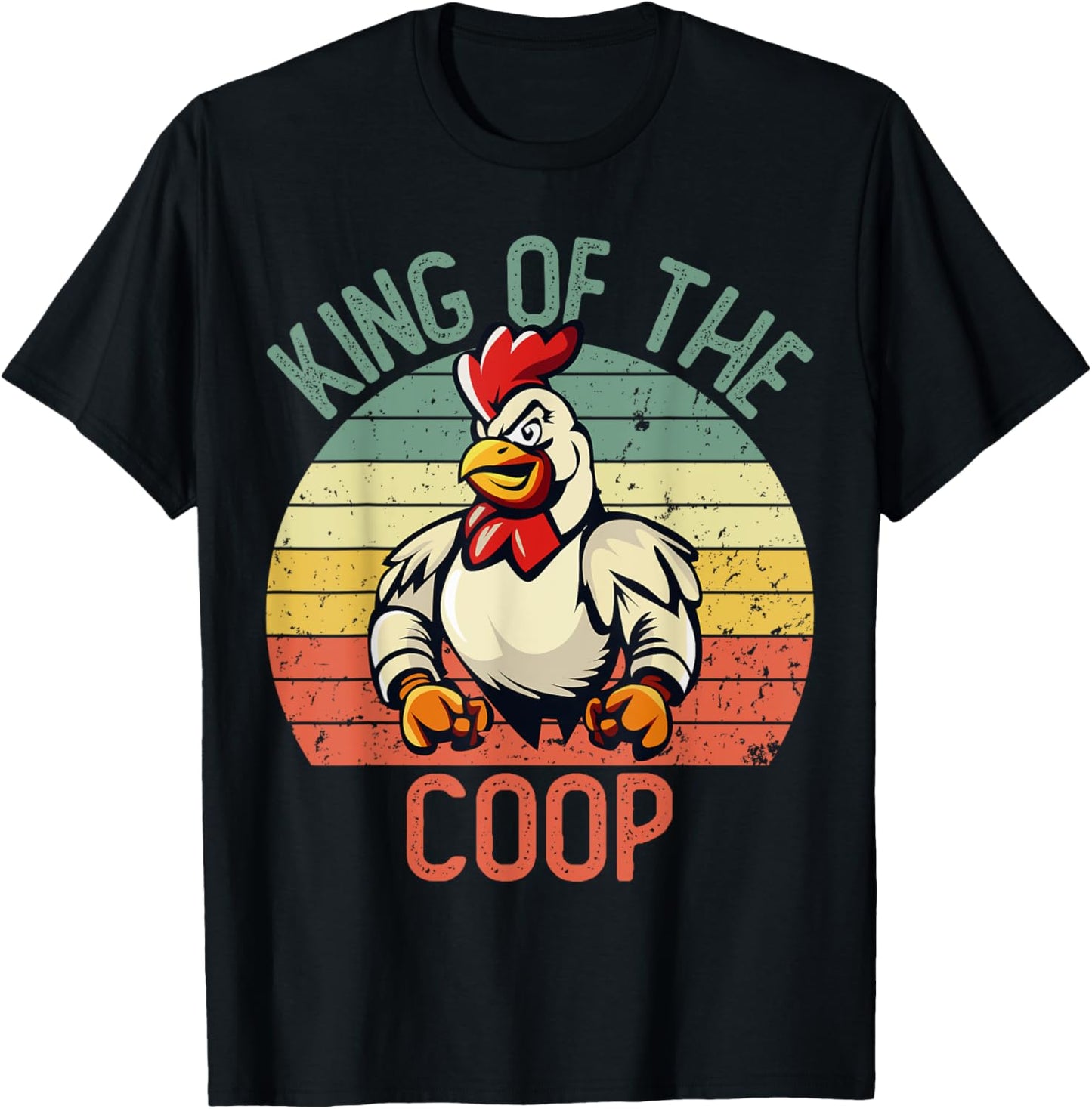 Hard Daddy Shirts Chicken King of the Coop T-Shirt - T-Shirt | Black