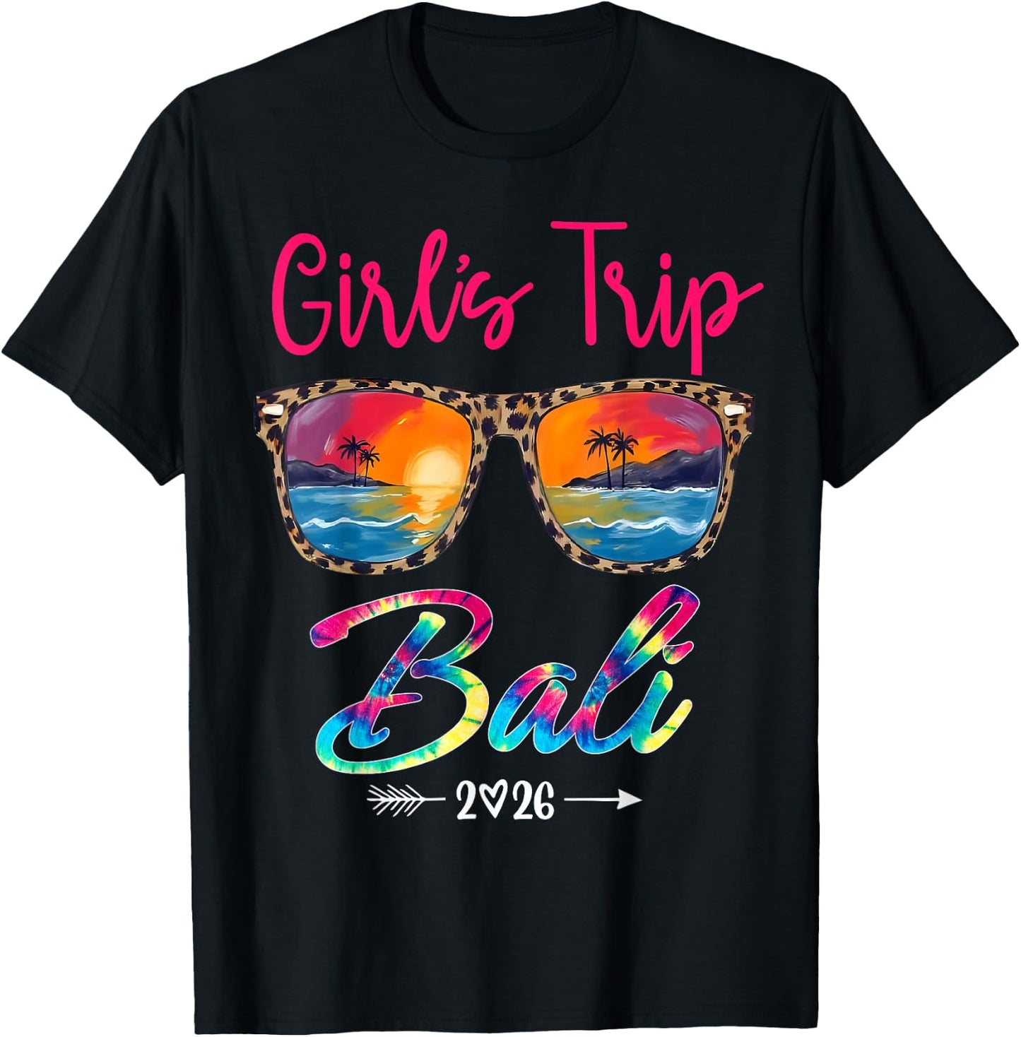 Girls Trip Bali 2026 Girls Weekend Summer Vacation Party T-Shirt - T-Shirt | Black