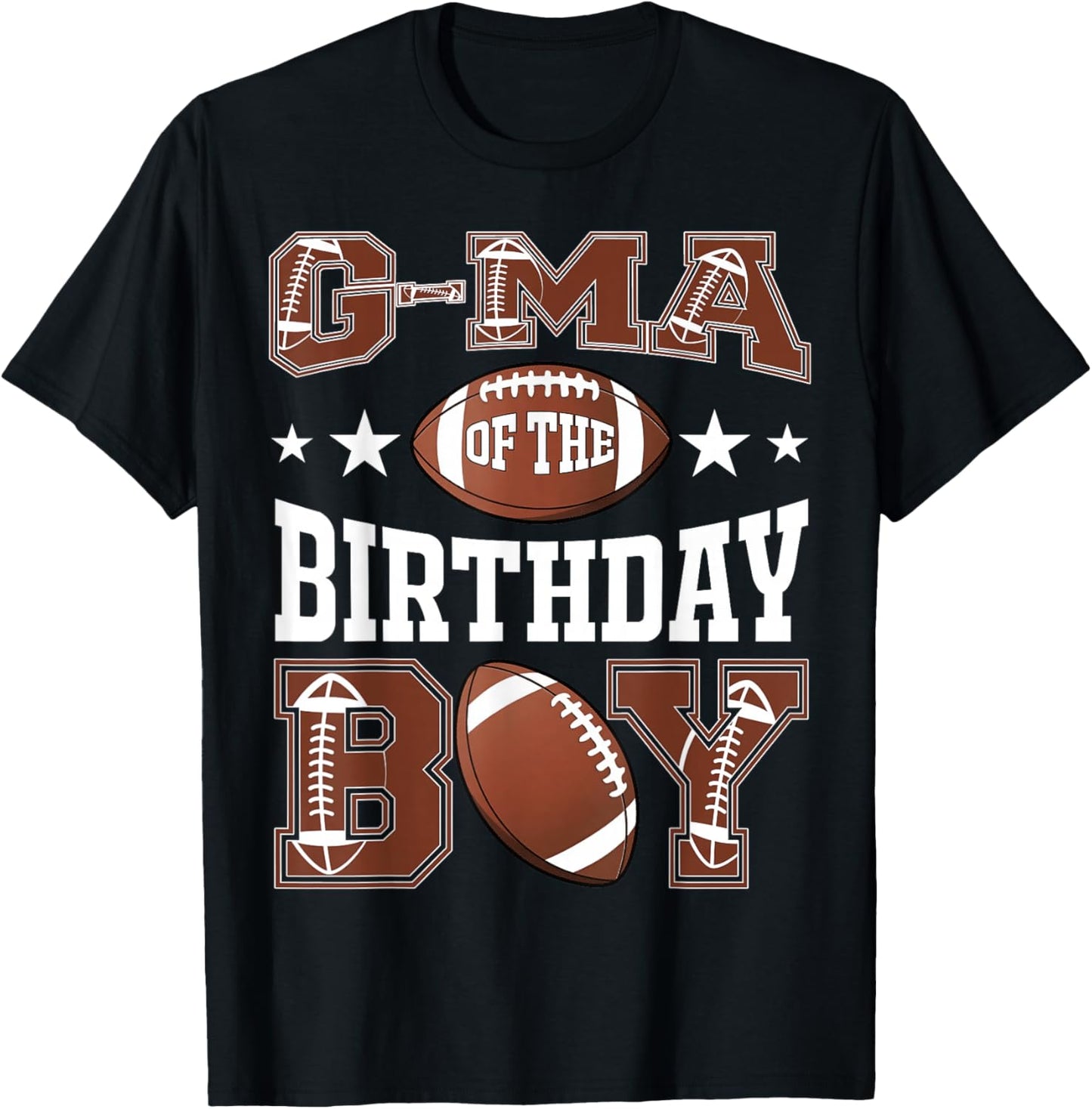 G-Ma Of The Birthday Boy Football Game Day T-Shirt - T-Shirt | Black