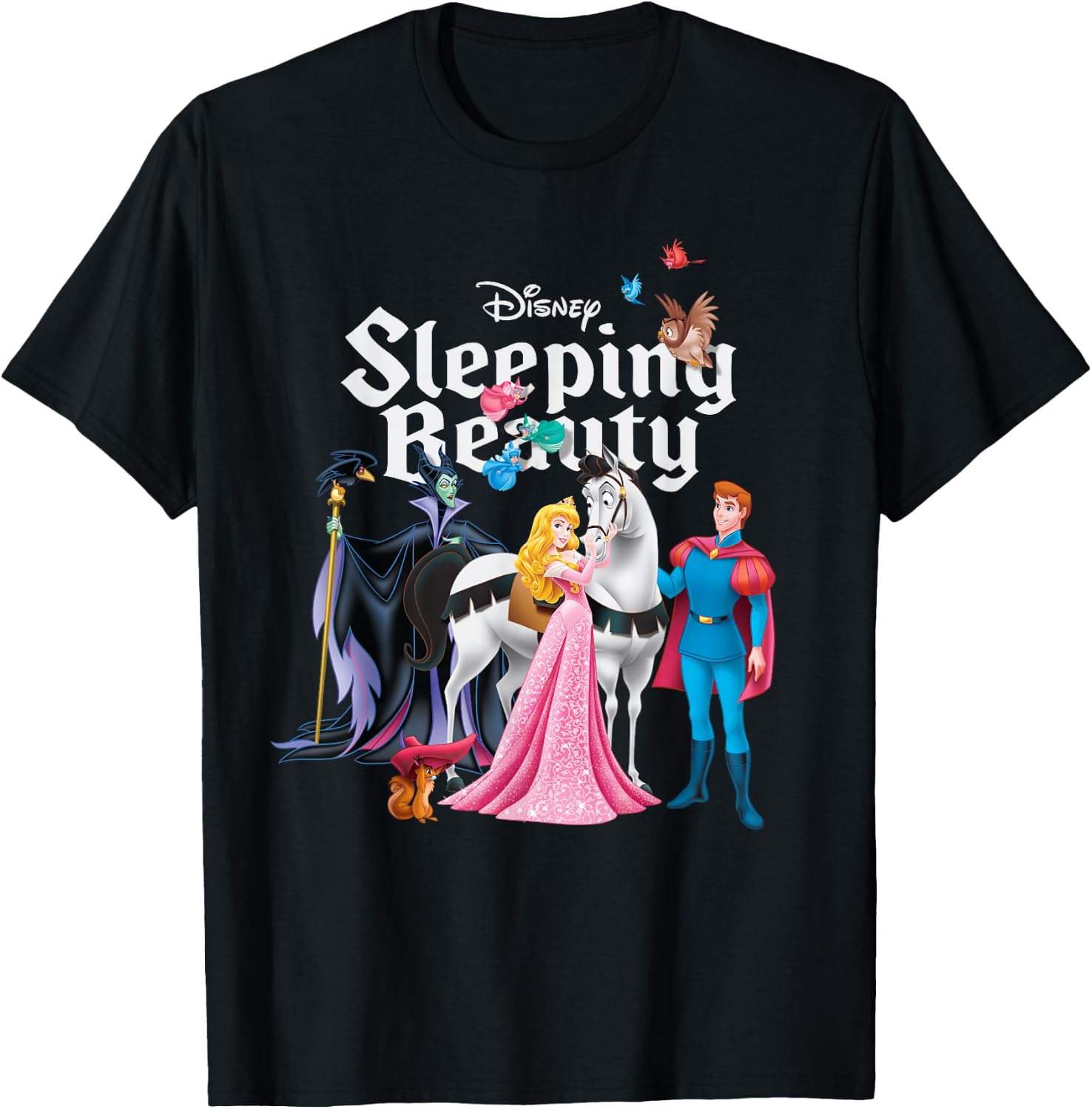Disney Sleeping Beauty Characters T-Shirt - T-Shirt | Black