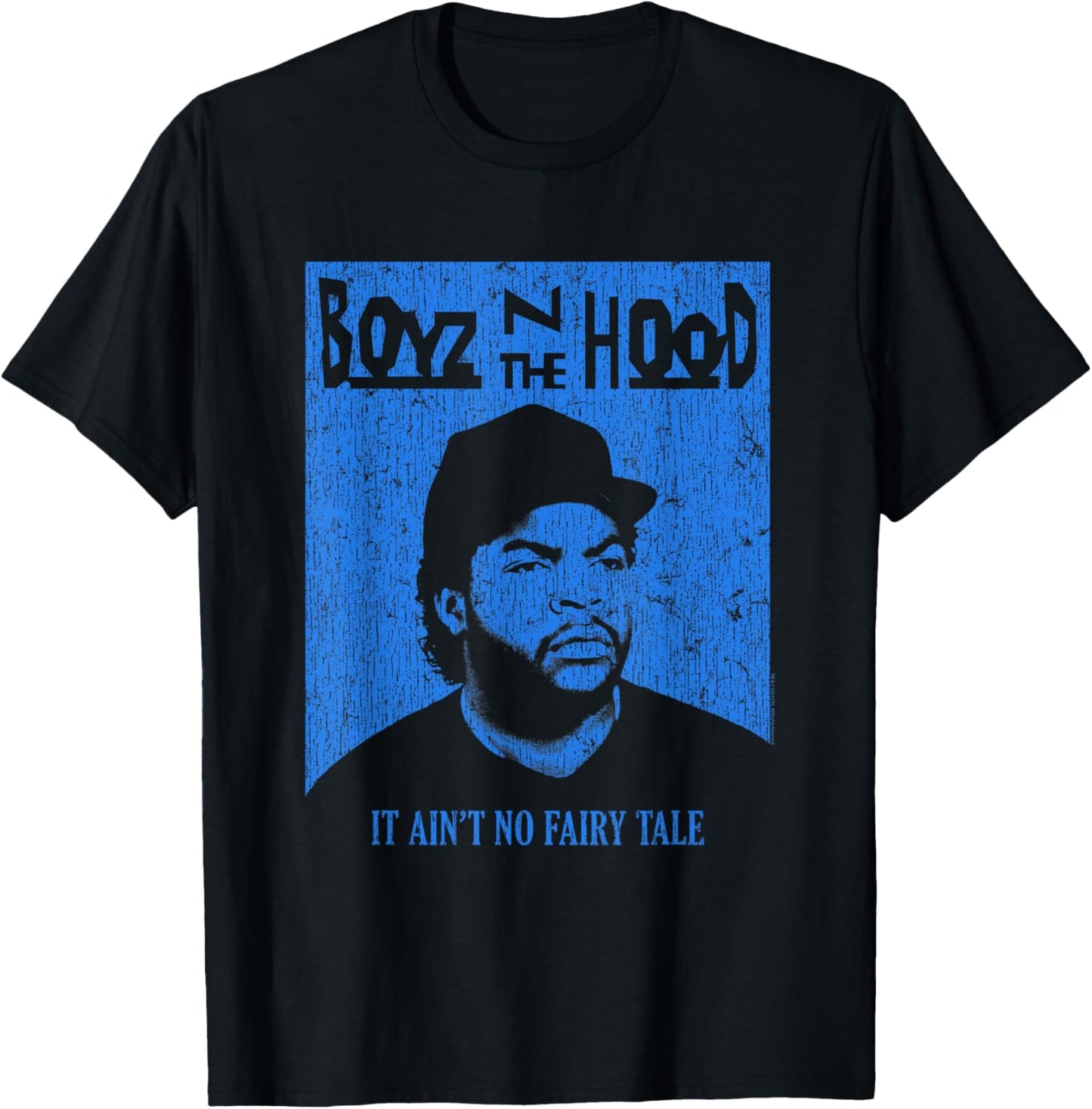 Boyz n The Hood Doughboy Blue Rectangle T-Shirt - T-Shirt | Black