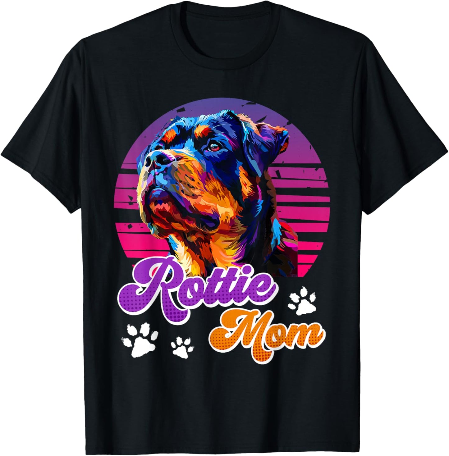 ROTTIE MOM Dog Moms Rottweiler Cool Women Vintage T-Shirt - T-Shirt | Black