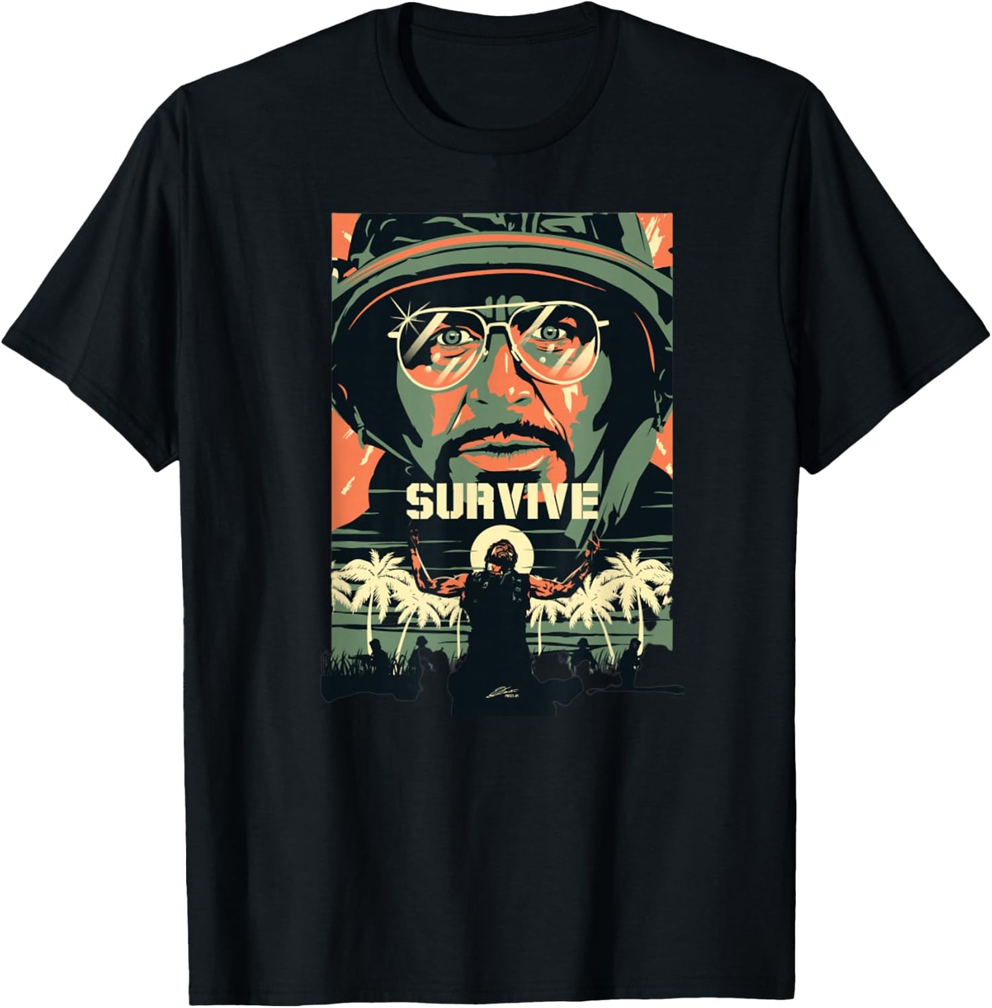 Tropic Thunder Movie, Survive, Funny T-Shirt - T-Shirt | Black