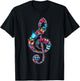 Butterflies Treble Clef Butterfly Musical Note Music T-Shirt - T-Shirt | Black