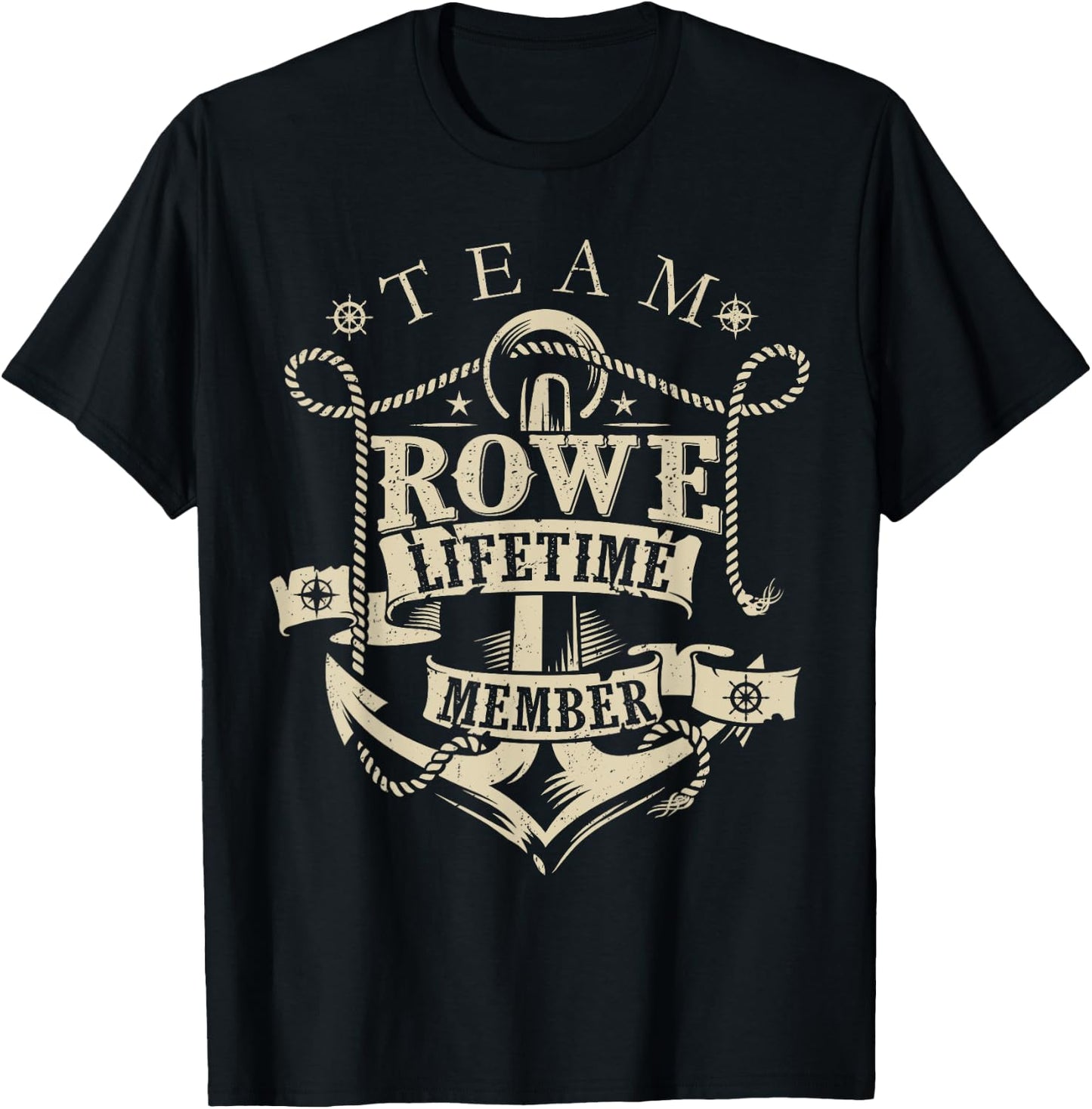 Team ROWE Lifetime Member Vintage ROWE Family Name T-Shirt - T-Shirt | Black