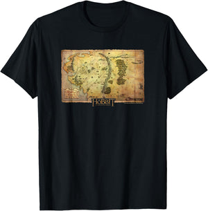 Hobbit Middle Earth Map T-Shirt - T-Shirt | Black