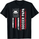 Soccer Papa - American Flag Football Player Fathers Day Dad T-Shirt - T-Shirt | Black