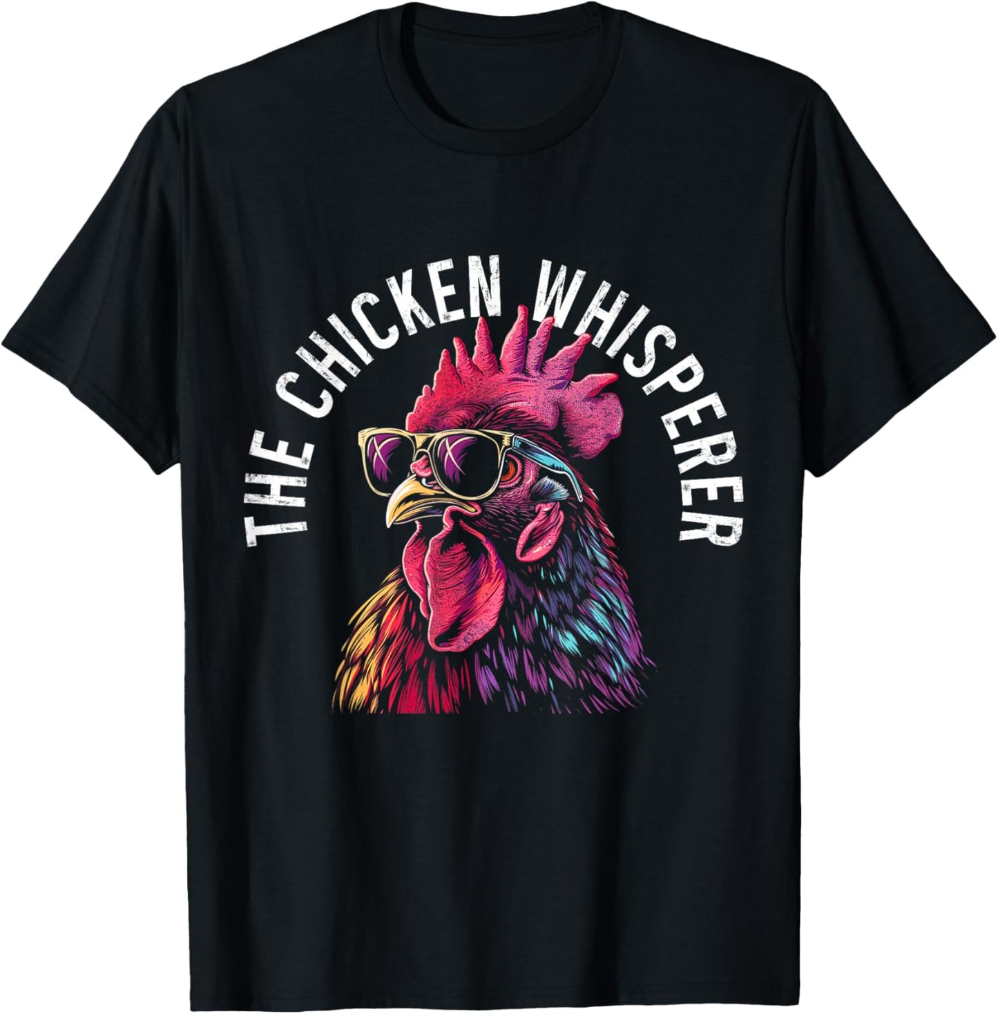 Chicken Whisperer Mom Dad Funny Poultry Farmer Vintage Farm T-Shirt - T-Shirt | Black