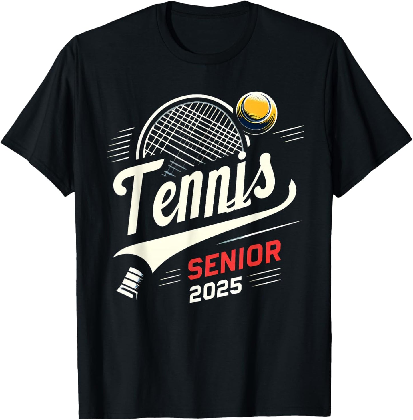 Tennis Senior 2025 Graduation Class of 2025 Graduate Pride T-Shirt - T-Shirt | Black