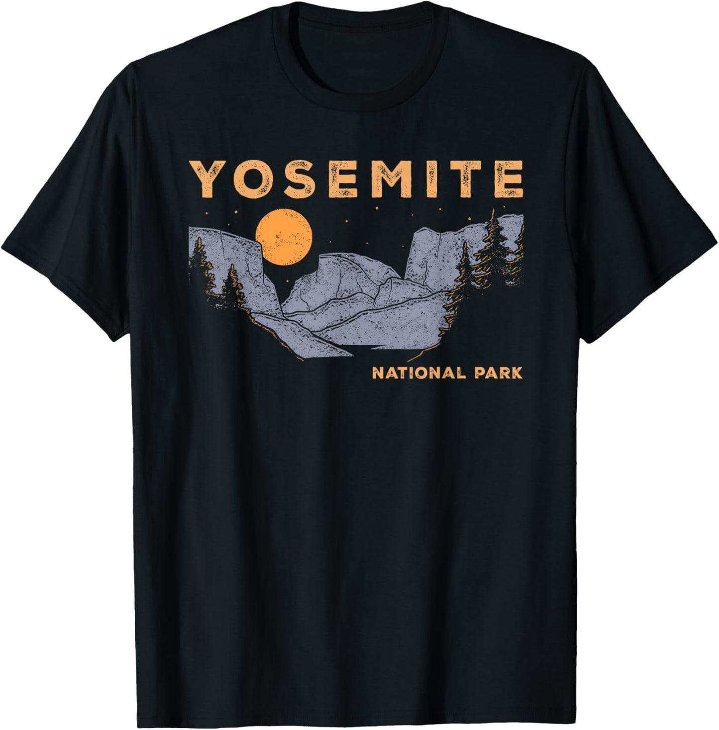 Retro Yosemite Half-Dome National Park Vintage T-Shirt - T-Shirt | Black