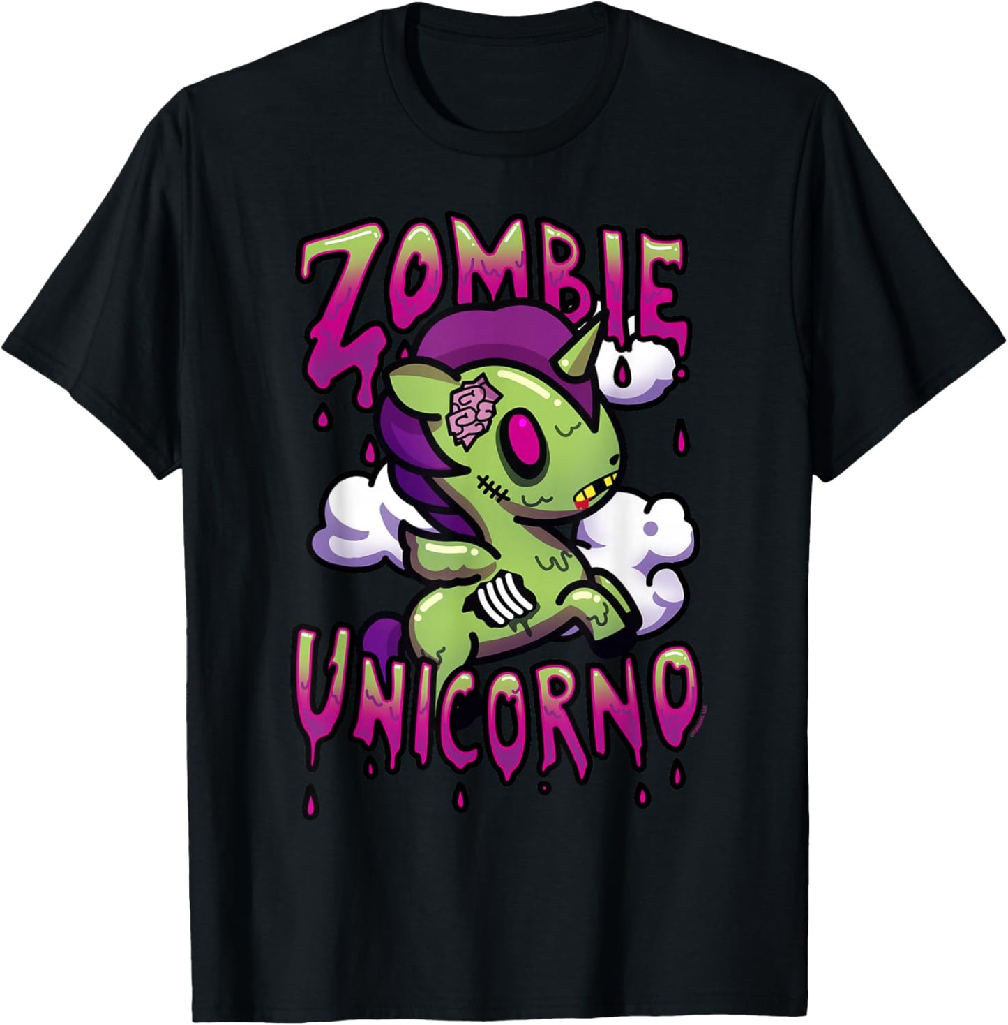 Tokidoki Halloween Zombie Unicorno Milo Portrait T-Shirt - T-Shirt | Black