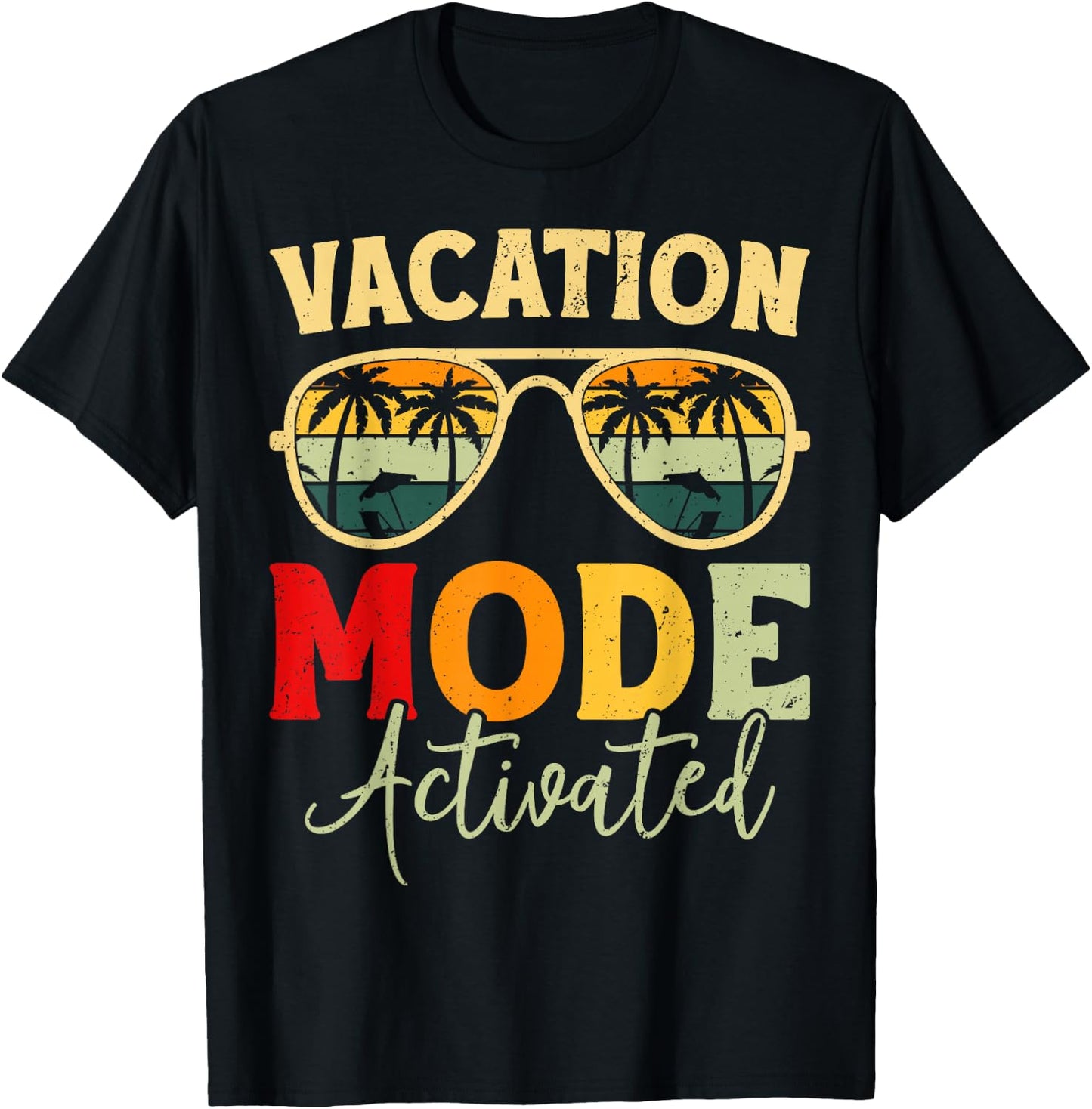 Funny Cruise Vacation Vacay Mode Activated Men Sun T-Shirt - T-Shirt | Black