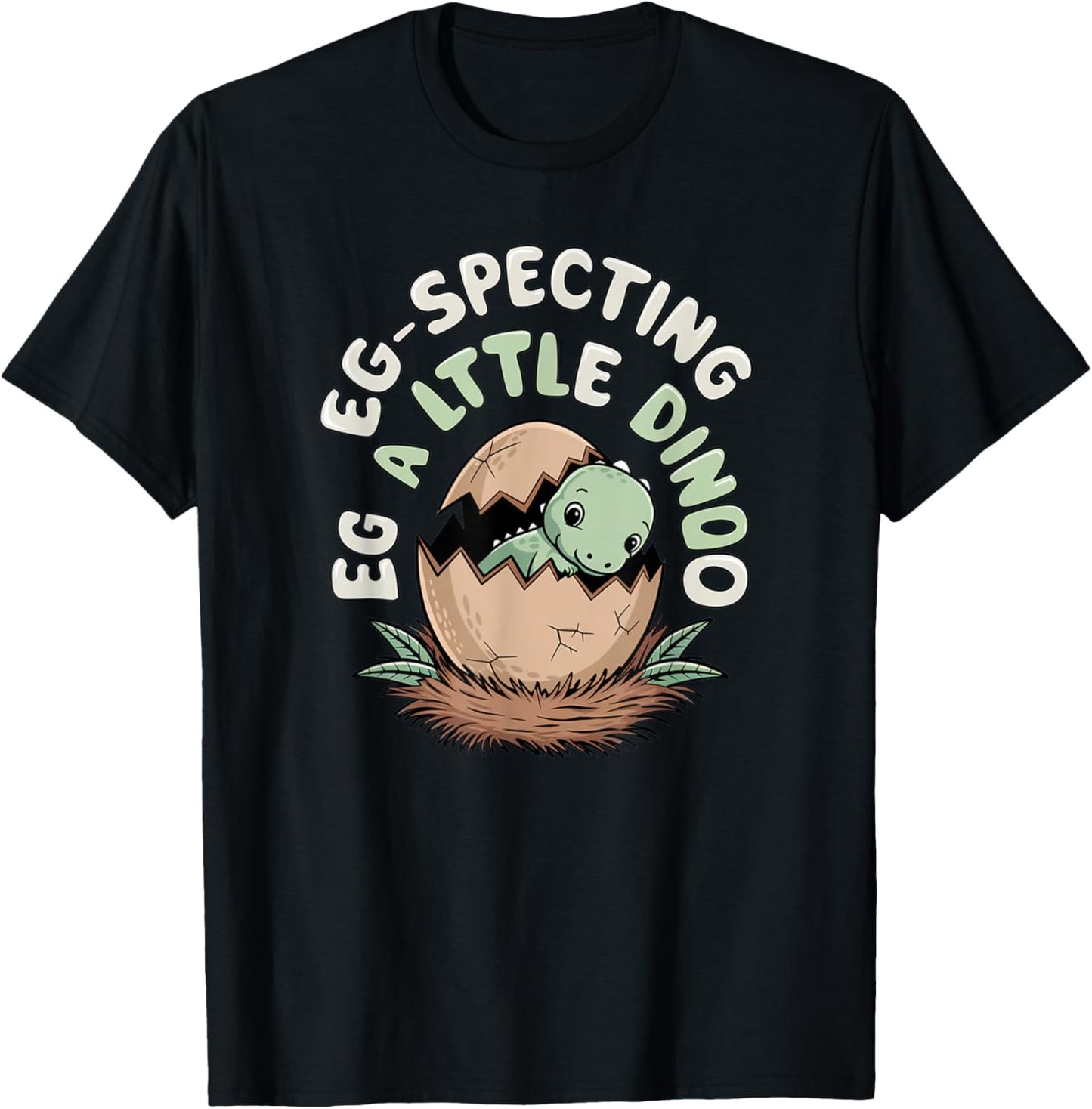 Eg-Specting Dinosaurs Pregnancy Baby Announcement T-Shirt - T-Shirt | Black