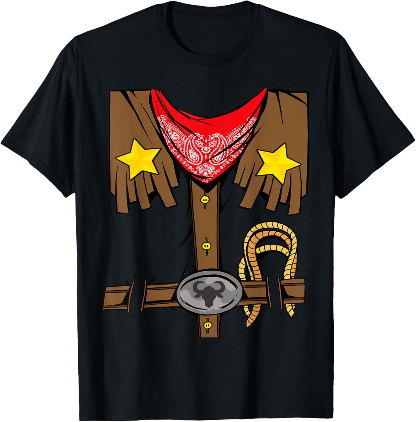 Rodeo Outfit Wild Western Cowboy Cowgirl Halloween Costume T-Shirt - T-Shirt | Black