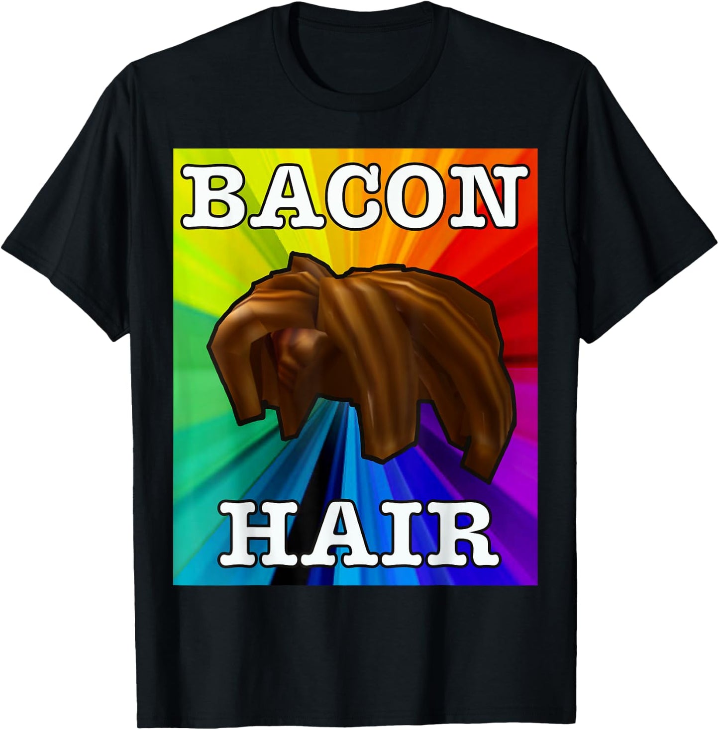 Colorful bacon hair design for boy or girl gamers T-Shirt - T-Shirt | Black