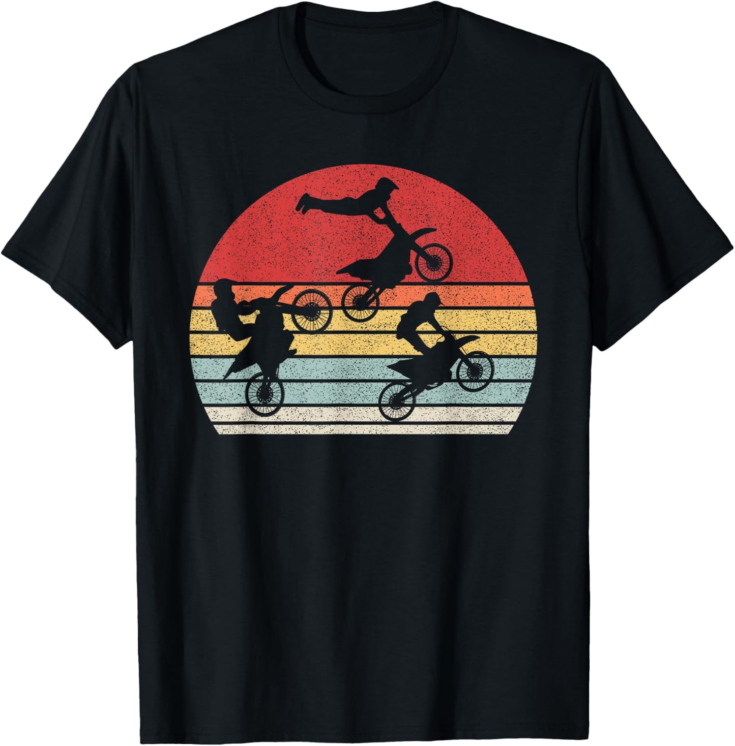 Vintage Retro Dirt Bike Boys Kids Gifts Motocross T-Shirt - T-Shirt | Black