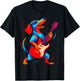 Funny Dachshund Dog Playing Electric Guitar Music Musician T-Shirt - T-Shirt | Black