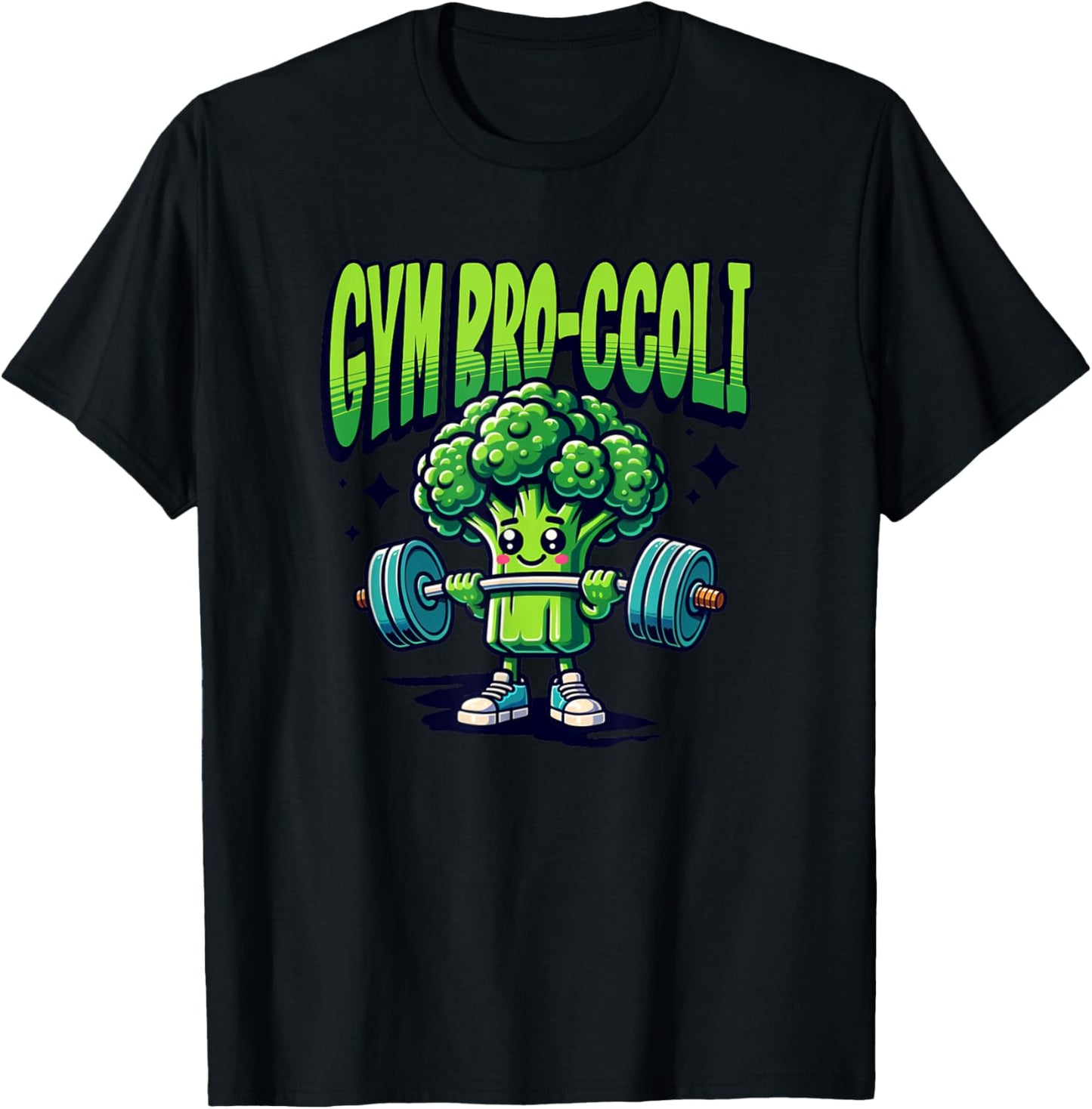 Gym Bro Broccoli Weight Lifting Bodybuilding Fitness T-Shirt - T-Shirt | Black