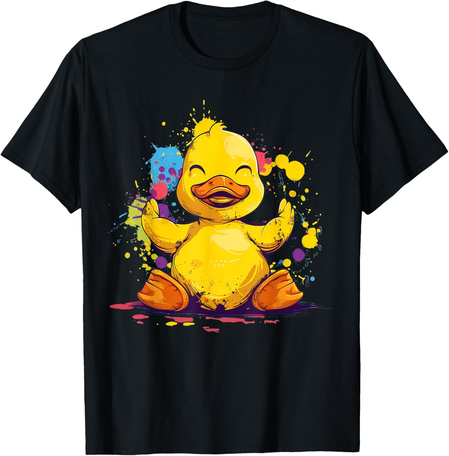 Rubber Duck Rubber Duckie Watercolor Rubber Duckling T-Shirt - T-Shirt | Black