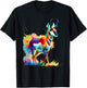 Colorful Splash Art Pronghorn American Antelope Pronghorns T-Shirt - T-Shirt | Black