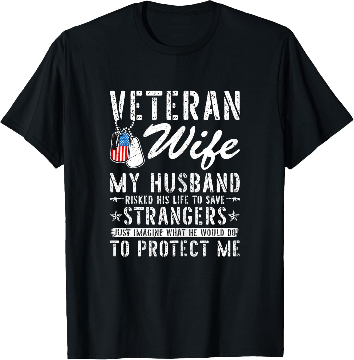 Veteran Wife US Veteran Army Husband Soldier T-Shirt - T-Shirt | Black